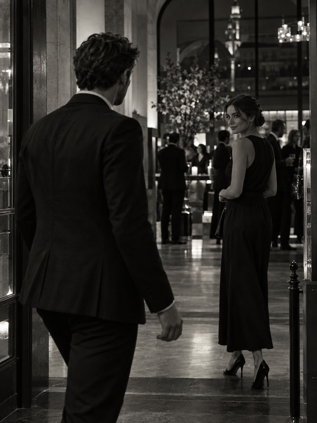 An understated first impression at an evening venue